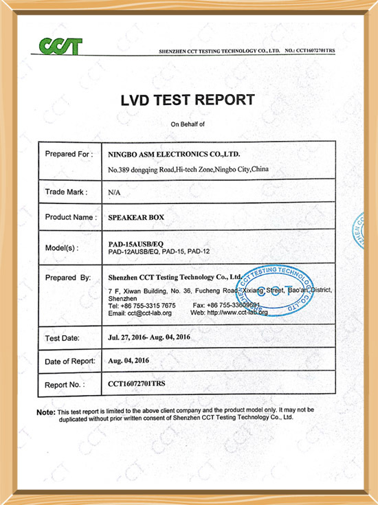 INFORME DE PRUEBA DE LVD
